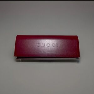 Gucci Burgundy White Glasses Holder Case Sunglasses Brand New